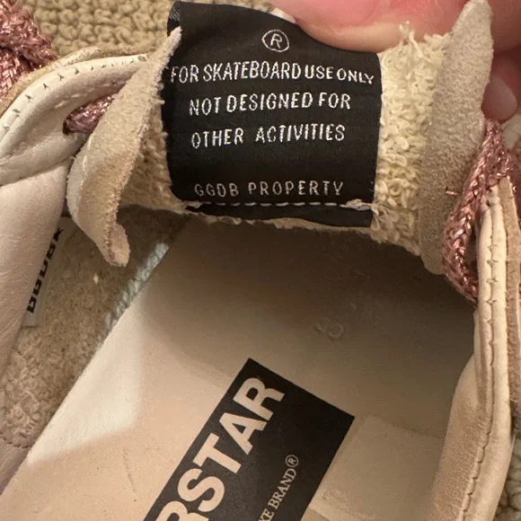 Golden Goose Women's White Sneakers with Pink Accents - Picture 6 of 7